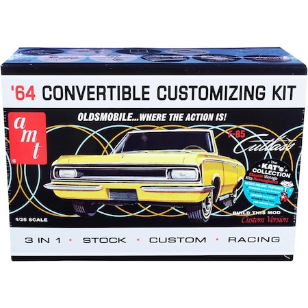 Amt 1200 Convertible 3-in-1 Skill 2 Model Kit 1 by 25 Scale Model for 1964 Oldsmobile Cutlass F-85 AMT1200